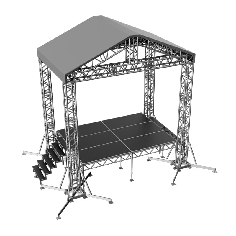 Сцена "Двускатная" 4x3 м металлик