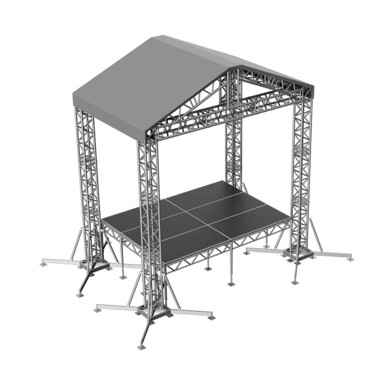 Сцена "Двускатная" 4x3 м металлик