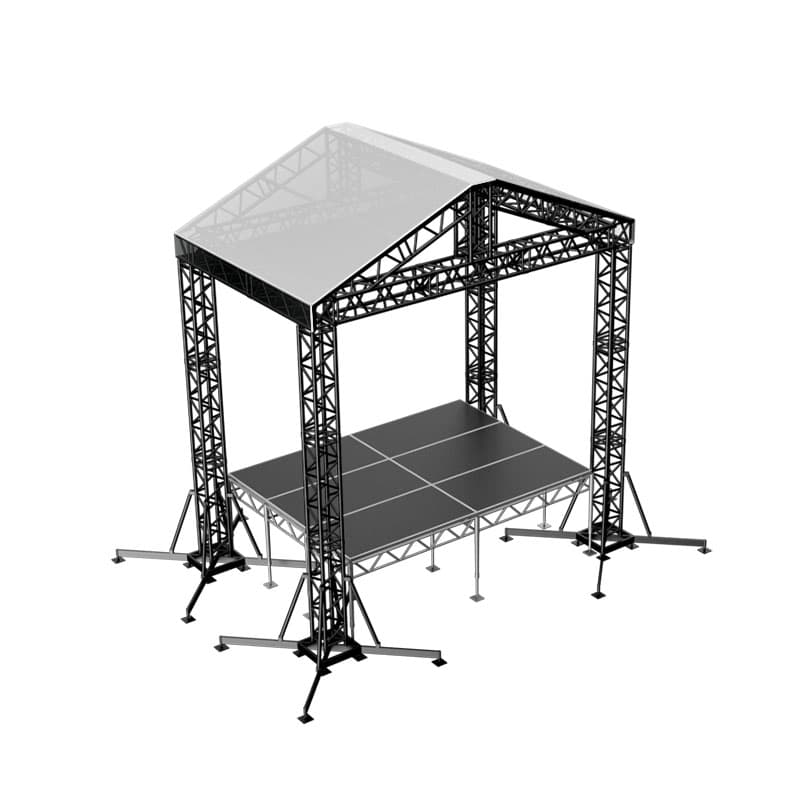 Сцена "Двускатная" 4x3 м черная