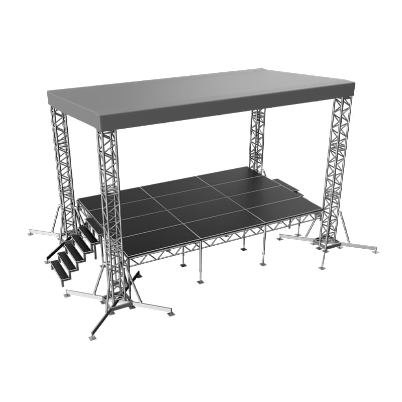 Сцена «Односкатная» 6x4 м металлик